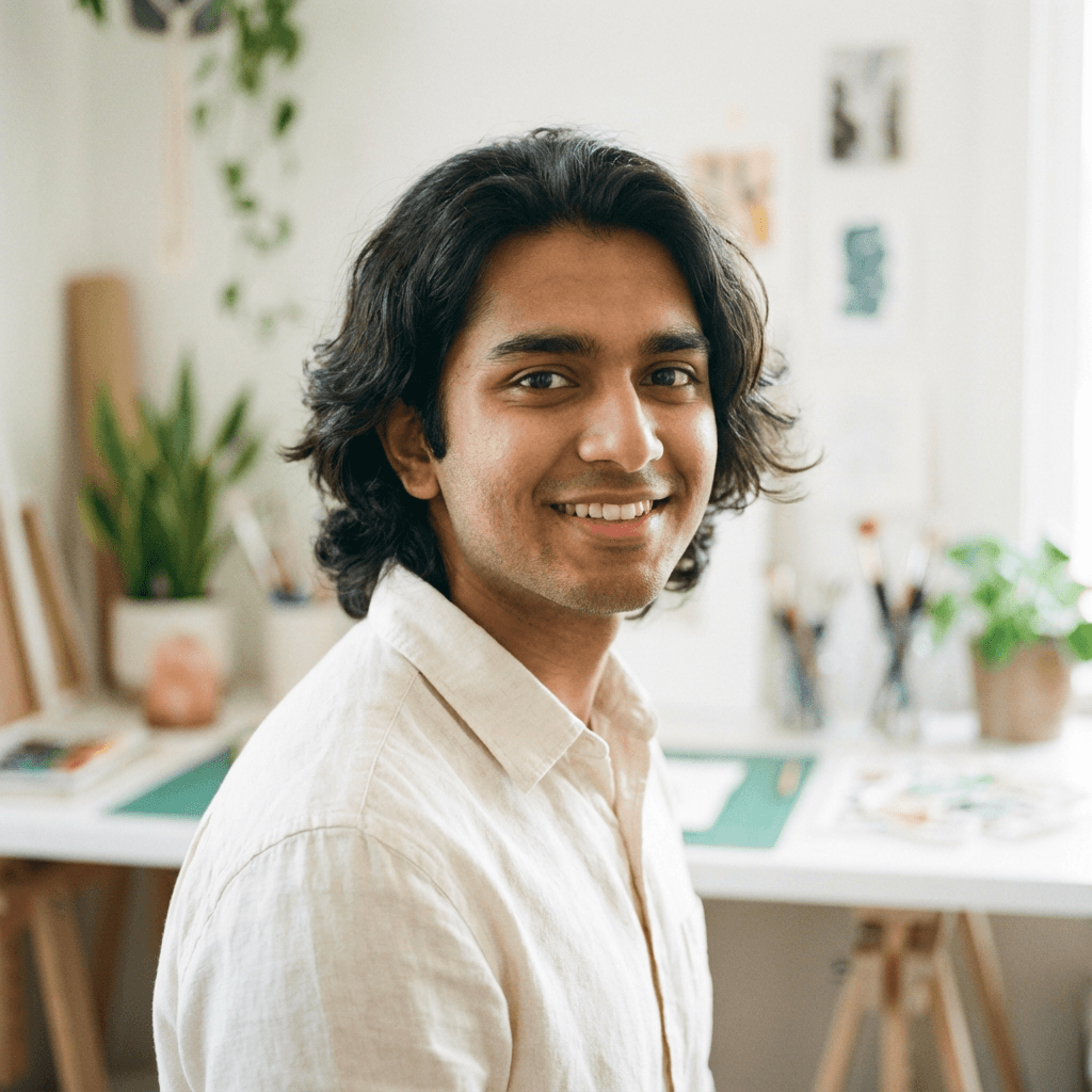 Smiling high school student in Etobicoke in casual attire